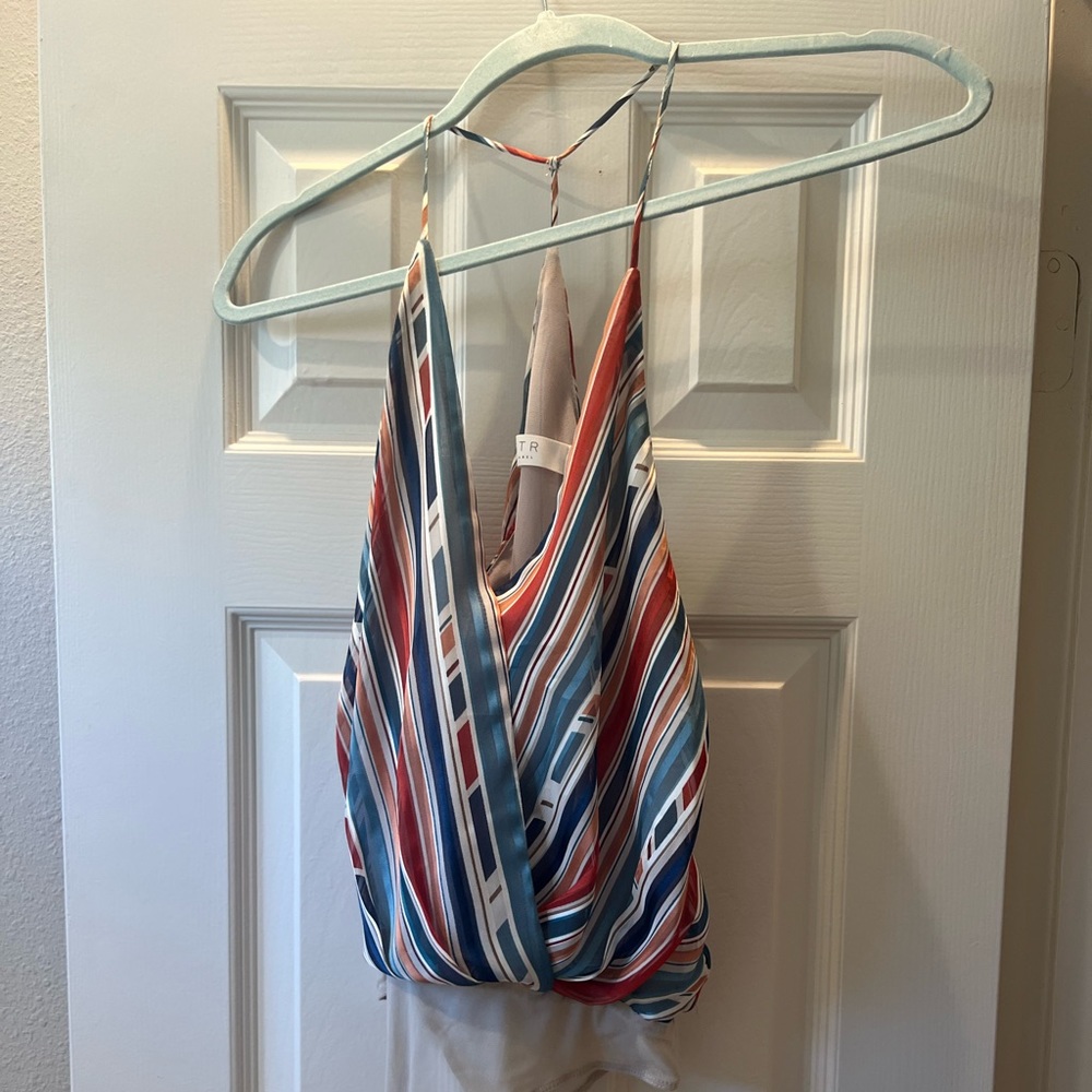 ASTR tank top body suit with stripes. never worn originally $50
